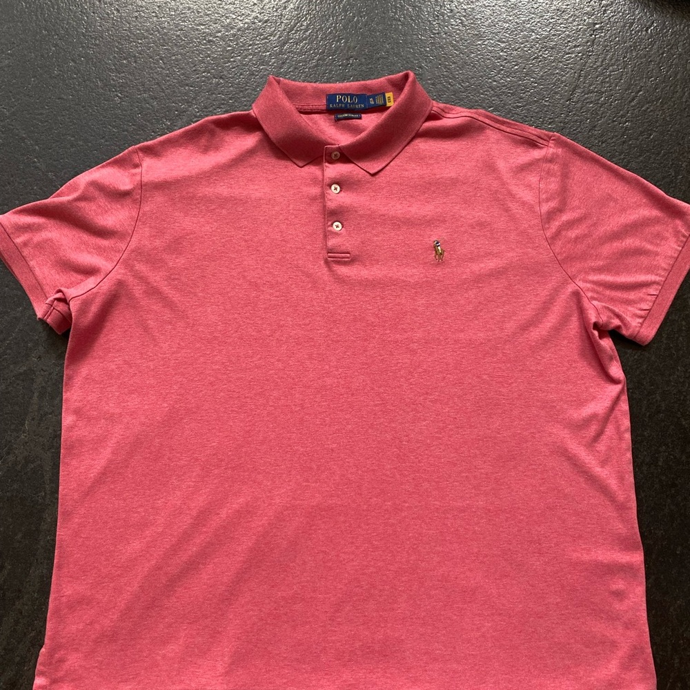 Polo Ralph Lauren Custom Slim Fit Pink Short Sleeve Cotton Polo Shirt XL